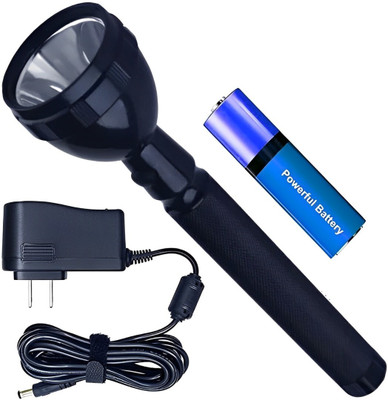 CRENTILA 2 Mode 2200 mAh Battery 2W Rechargeable Emergency Light Lamp Flashlight Light Torch(Black, 20 cm, Rechargeable)