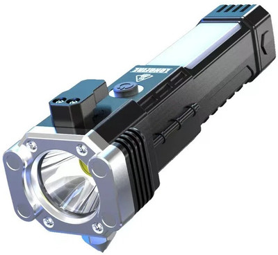 RECTITUDE New Premium Emergencies Safety Hammer with Sidelight 4 Light Modes Torch Torch(Black, 10 cm, Rechargeable)