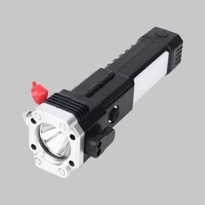 BSVR 4Modes LED Torch+Hammer+Power Bank 1111 Torch(Black, 7 cm, Rechargeable)