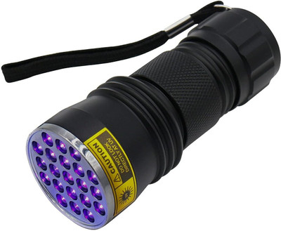amiciVision 21 LED UV Torch Light 395-400nm LED UV Flashlight (Without Battery) Torch(Black, 9 cm)