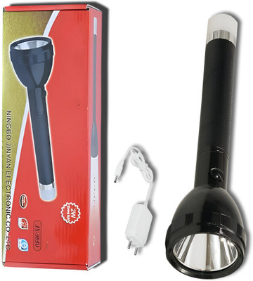 ApexBeam Rechargeable Flashlight with Long Lasting Battery Torch(Black, 27 cm, Rechargeable)