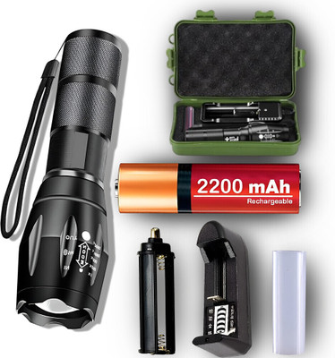 ApexBeam Lightweight 5-Mode Flashlight for Hiking and Camping Torch(Black, 12.5 cm, Rechargeable)
