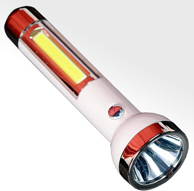JY-SUPER P 2 in 1 Strong LED COB Light with 2 mode Action 8hrs Continuous Working Power Torch(White, 15 cm, Rechargeable)