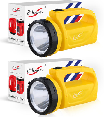24 ENERGY Recgargeable Torch Light Torch(Yellow, 8 cm, Rechargeable)