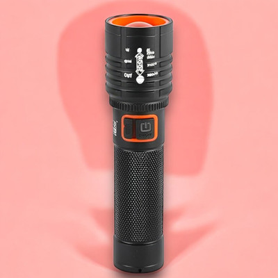 3BAAN X348 (ZOOMABLE LED Metal Torch) 4 Modes Flashlight, Super Bright Torch(Multicolor, 11 cm, Rechargeable)