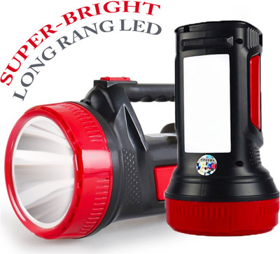 TRX 60w rechargeable kisan bright light torch 1 km long range laser two function LED 12 hrs Torch Emergency Light(Black, Red)
