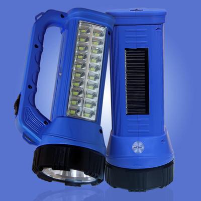 Pick Ur Needs Solar Rechargeable 50w Laser+14SMD Side Home Emergency Long Range LED Light Torch(Blue, 6 cm, Rechargeable)