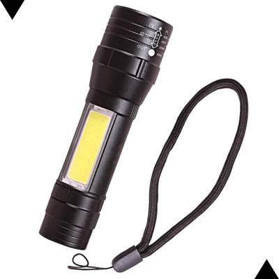 SMALL-SUN 4 Mode Rechargeable LED Torch – Ultra Bright, Zoomable, Waterproof Torch(Black, 9 cm, Rechargeable)
