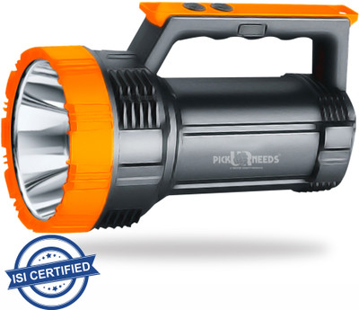 Pick Ur Needs Rechargeable Emergency Torch Search 100W With Lithium Battery Long Range (1 Km) Torch(Black, 10 cm, Rechargeable)