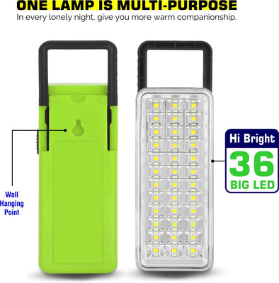 VR Bright Lite Hi-Bright Led With Android Charging Rechargeable,Light 8 hrs Lantern Emergency Light(Green)