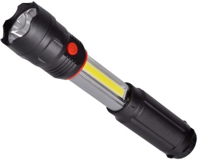 GLOWISH JY SUPER 1702 RECHARGEABLE LED FLASHLIGHT WITH HIGH POWER TORCH CUM LAMP Torch(Black, 214.8 mm, Rechargeable)