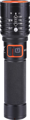 MZ 035 (ZOOMABLE METAL)5 Modes Flashlight, Super Bright Cree T6 LED Light Torch(Black, 13.5 cm, Rechargeable)