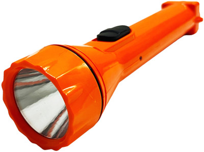 PLSUPREME ®Premium PL-008 with in built charger 3W Rechargeable Torch|Mini Torch Light Torch(Orange, 20 cm, Rechargeable)