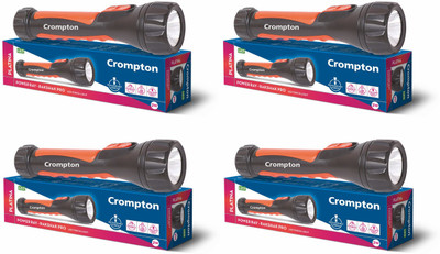 Crompton Pack of 4 Power Ray Rakshak Pro Torch(Black, Orange, 19.7 cm, Rechargeable)