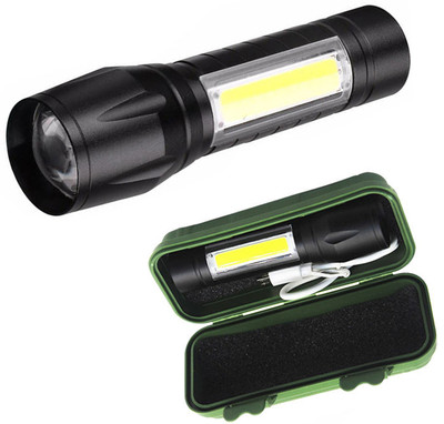 WRADER Rechargeable Mini Torch Light for Home Night and Camping Pocket Torch Light Torch(Black, 12 cm, Rechargeable)