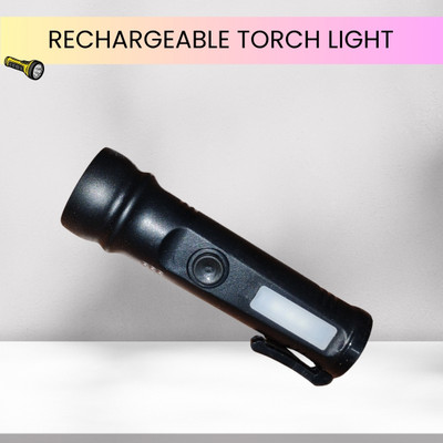 SYARA Emergency Rechargeable Pocket LED Torch Light with Side COBB Light for NightO120 Torch(Multicolor, 15 cm, Rechargeable)