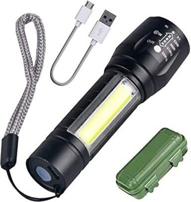 Red-sunset Mini Rechargeable Pocket Torch Light Zoom COB USB Charging Led Water Proof Torch(Multicolor, 3 cm, Rechargeable)