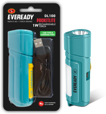 EVEREADY Pocketlite DL100 Torch(Multicolor, 10 cm, Rechargeable)
