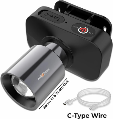 VR Bright Lite Rechargeable Head Lamp With 3 Mode Zooming With Metal Head 150W Laser LED_R1506 Torch(Black, 10 cm, Rechargeable)