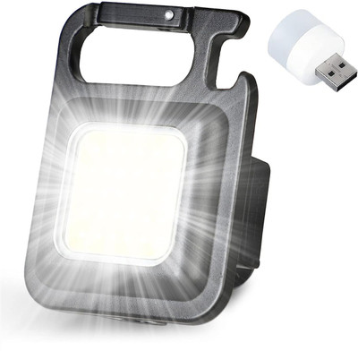 Saule 800 Lumens Bright Light Keychain Flashlight | USB COB Rechargeable Light LED Front Light(Black)