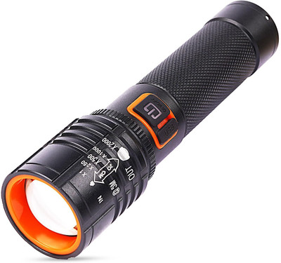 dhriyag Desk Lamp Light with Gift Box.Focus Zoom Torch Light with 3 Modes Torch(Black, Orange, 5 cm, Rechargeable)
