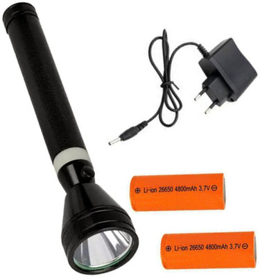 ssmall sun Long Bright Emergency Use LED T-96 Flashlight 800 Meter Range Light Torch(Black, 25 cm, Rechargeable)