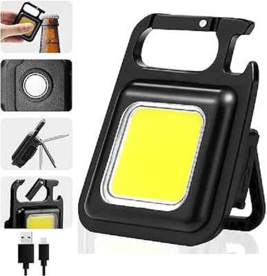 DEBS CARE Metal Body Multi Functional LED COB Mini Flashlights Bright USB light keychain Torch(Black, 4 cm, Rechargeable)