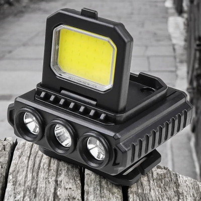 TechPride 3 Core Headlamp Flashlight for Hiking Running Repairing Fishing Cycling-HL096 Torch(Black, 8.1 cm, Rechargeable)