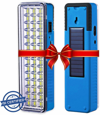 Pick Ur Needs Solar 42 SMD LED Rechargeable Floor Lantern Lamp Emergency Light Pack of 2 Torch(Blue, 23 cm, Rechargeable)