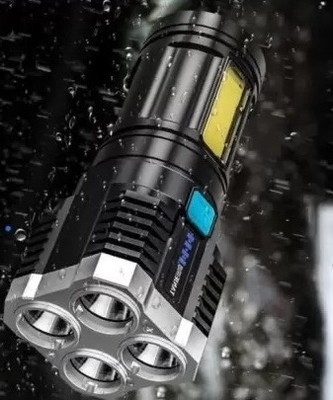 BSVR High quality Super Bright LED Flashlight 4 Lighting Torch High Lumens 27 Torch(Black, 6 cm, Rechargeable)