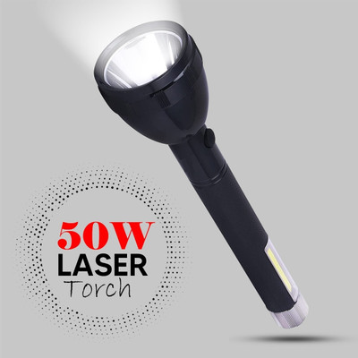 VR Bright Lite 2 Mode Power Full Led Rechargeable Long Range Up to 1 Km With BackLight_R1025 Torch(Black, 27 cm, Rechargeable)