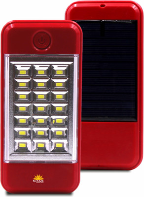 Sunaze Rechargeable Dual Mode Solar + USB Charge 21 Big SMD LED Mobile Charging Port Torch(Red, 15 cm, Rechargeable)