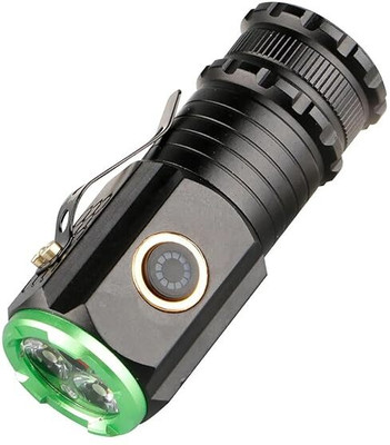 ECOSKY Rechargeable Flashlight Portable Glare Pocket lamp Torch(Green, Black, 12 cm, Rechargeable)