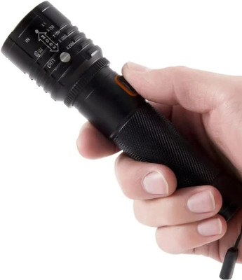 krivaan Rechargeable Waterproof LED Flashlight | Zoomable Torch Torch(Multicolor, 12 cm, Rechargeable)