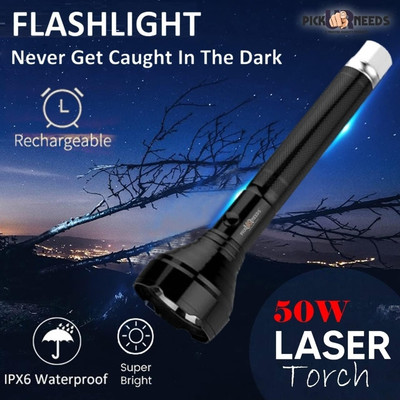 AVENUE RL-9050 Rock Light LED Rechargeable FLASH Torch(Black, 16 cm, Rechargeable)