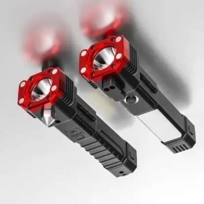 BSVR 4Modes LED Torch+Hammer+Seat Belt Cutter+Power Bank 67 Torch(Black, 7 cm, Rechargeable)