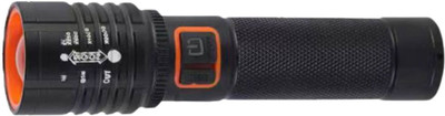 MZ M932-RECHARGEABLE LED METAL TORCH-Zoomable 80W Power with 1500mAh Battery Torch(Black, 15 cm, Rechargeable)
