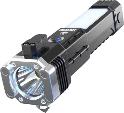 MZ S700 (LIFE SAVING LED TORCH) Glass Breaker Seal Belt Cutter 3 modes Torch(Black, 16.5 cm, Rechargeable)
