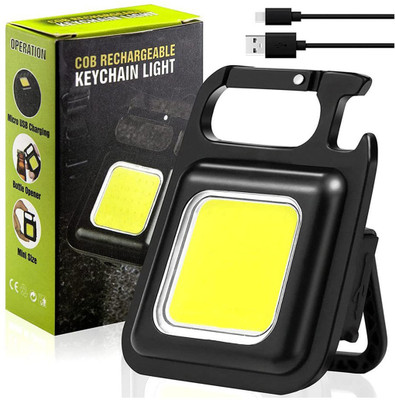 HRIDDHI Multipurpose LED Keychain/Bottleopener MagnetMount Rechargeable Tripod Mount Torch(Black, 6.5 cm, Rechargeable)