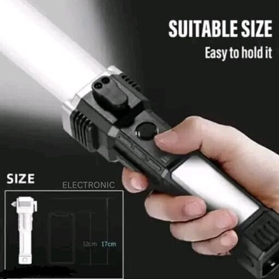 GNOL Torch Light,LED 3W Torch Light Rechargeable Torch Flashlight, Emergency Lights Torch(Black, 12 cm, Rechargeable)