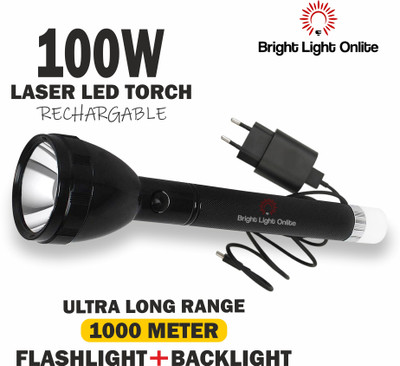 BRIGHT LIGHT ONLITE Waterproof LED 50W Flashlight Torch Emergency Table Lamp LONG Torch(Multicolor, 17 cm, Rechargeable)