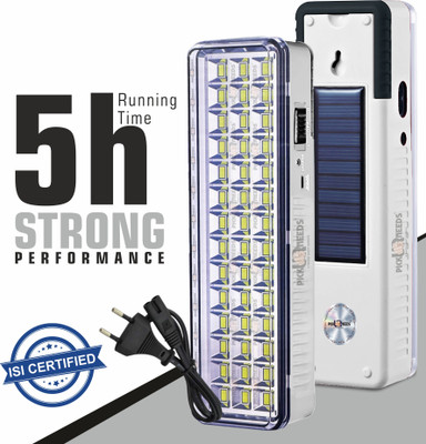 Pick Ur Needs Rechargeable Solar Extra Bright 42 SMD LED Light With DC/Solar Charging Portable Torch(White, 17 cm, Rechargeable)