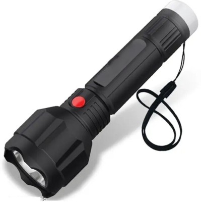 Dazzel Flex 500 Meter Long Beam 2 in1 Waterproof Led Flashlight Torch With Rechargeable Torch(Black, 15 cm, Rechargeable)