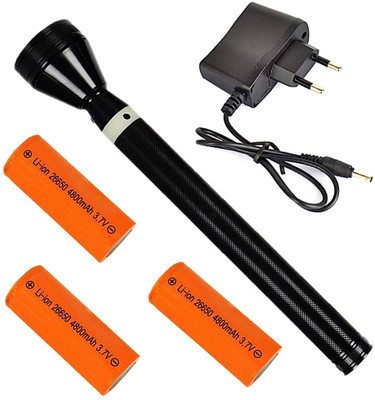 Glory Rechargeable LED 3 Mode 1500m Ultra Bright 25W Long Range Distance Emergency Torch(Black, 33.5 cm, Rechargeable)