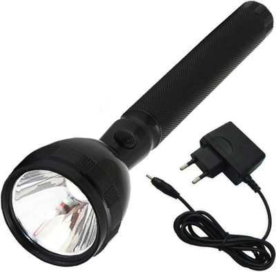 JY-SUPER 8990 High Brightness LED Torch Light Rechargeable Long Distance Beam Torch(Black, 20.5 cm, Rechargeable)