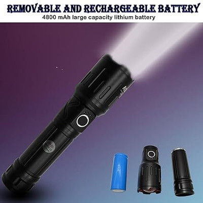 JGG Jain Gift Gallery Adjustable Torch 5-Light Modes Waterproof Rechargeable 4800mAh Li-ion Battery Torch(Black, 22 cm, Rechargeable)