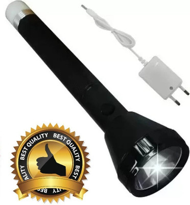 OT SUPER 1 Km Lithium Long Range Led Light & Dual Battery Torch(Black, 27 cm, Rechargeable)