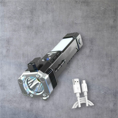 MOMENTIME 11W LED Torch Flashlight-37 Torch(Black, 15 cm, Rechargeable)