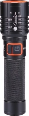 ShopGlobal 8359 Rechargeable Torch / Flashlight, Ultra Long Beam Range, Aircraft Aluminium Torch(Black, 15 cm, Rechargeable)