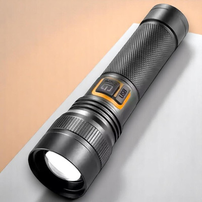 Nilesawar X304 (ZOOMABLE METAL)5 Modes Flashlight, Super Bright Cree T6 LED Light Torch Torch(Multicolor, 11 cm, Rechargeable)